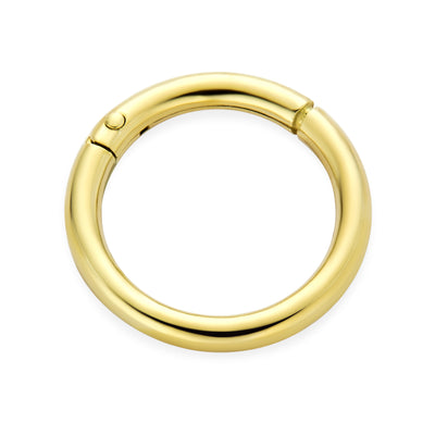 Unisex 14K Yellow Real Gold Snug Septum Nose Ring Earlobe Piercing 7MM