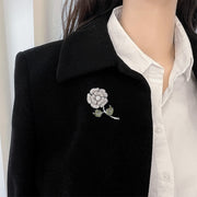 Large Elegant Floral Bouquet Flower Clear CZ Flower Brooch Lapel Pin