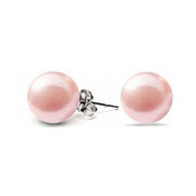 Set OF 3 White Black Pink Imitation Pearl Earrings Sterling Silver 8MM