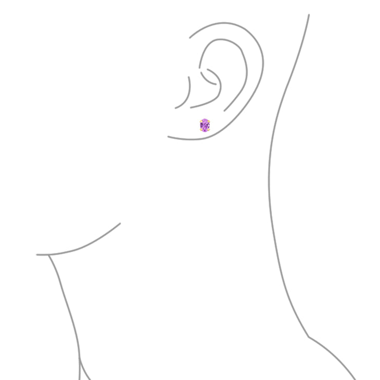 Feb-Amethyst Purple Oval YG