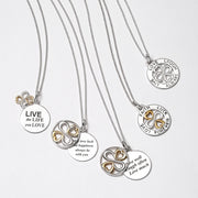 Ayllu Live Well Laugh Often Love Much Pendant Necklace Two Tone Silver