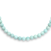 Amazonite Aqua Blue 10MM Bead Strand Necklace with Silver Clasp Jewelry