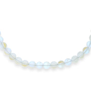 Plain Western Jewelry Moonstone 10MM Bead Strand Necklace with Silver Clasp