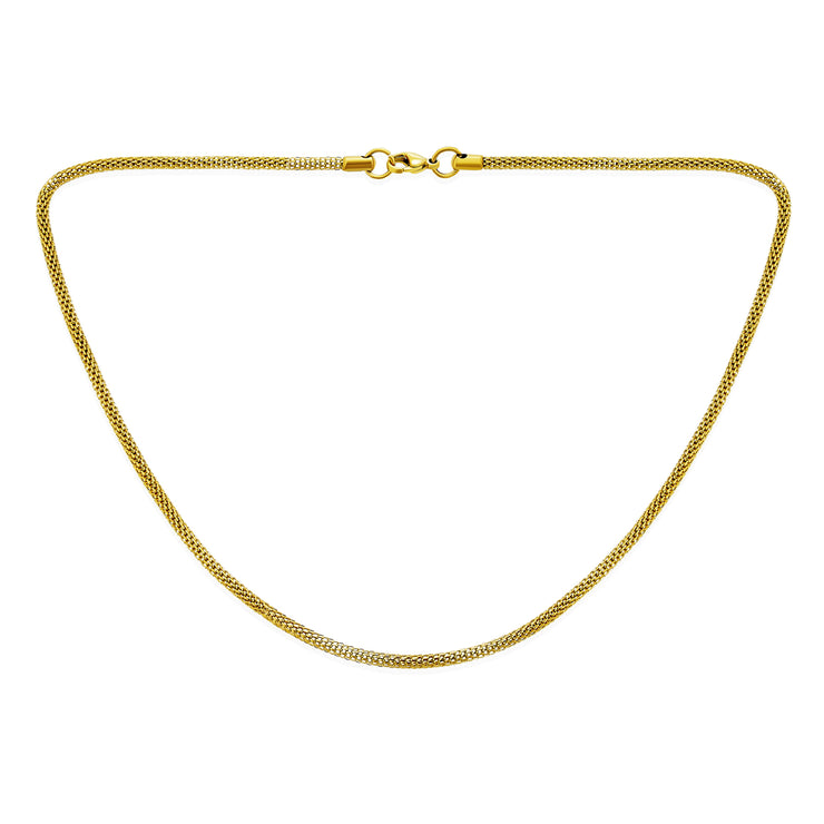 Unisex Bali Coreana Caviar Gold Plated Necklace  Stainless Steel 3.5MM 20 24 30"