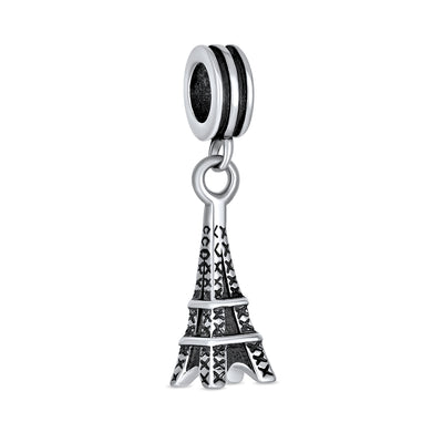 Paris Eiffel Tower Dangle Charm Bead Sterling Silver for European Bracelet