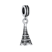 Set of 2 London Travel Suitcase Luggage Paris Eiffel Tower Dangle Charm Bead