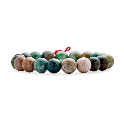 Mala Brown Earth Stone Jasper Bead Stretch Bracelet for Men Multi-Color 10MM