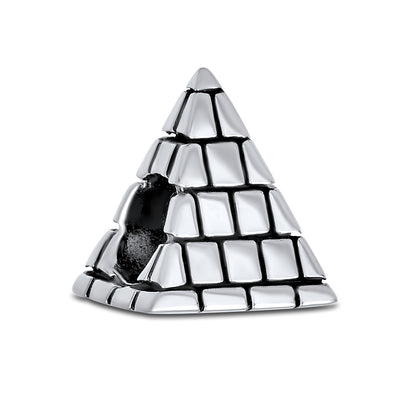 Egyptian Pyramid Charm Bead Sterling Silver for European Bracelet Travel Souvenir