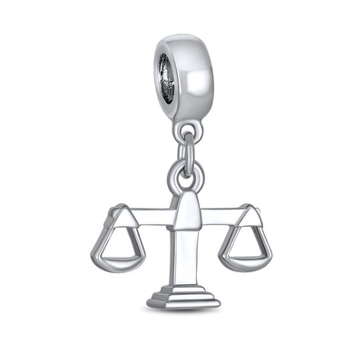 Judge Lawyer Scales Of Justice Libra Zodiac Sign Dangle Bead Charm