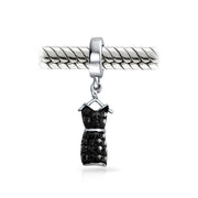 Set of 2 Fashion Crystal Black Dress Red Clutch Purse Dangle Charm Bead Silver