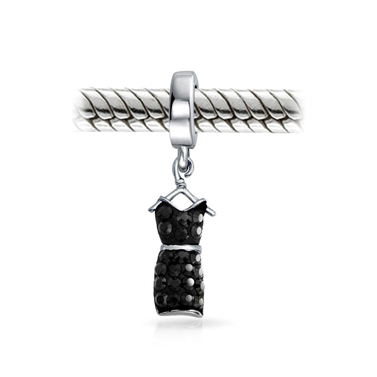 Set of 2 Fashion Crystal Black Dress Red Clutch Purse Dangle Charm Bead Silver
