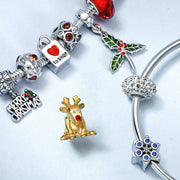 Naughty Nice Christmas Charm Bead Crystal Spacer for European Bracelet