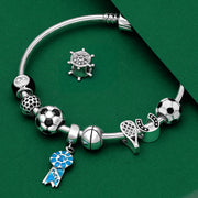 All American Sports Basketball Charm Bead Sterling Silver for European Bracelet