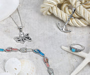 Nautical Ocean Marine Life Squid Octopus Pendant Necklace in Sterling Silver