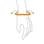 Set of Two Orange Agate and Green Malachite Strand Bracelet Gold Plated Spacers
