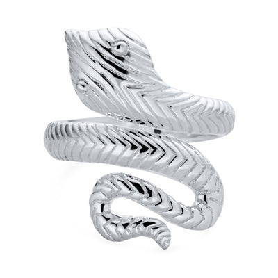 Egyptian Reptile Twisting Coil Snake Serpent Ring .925Sterling Silver