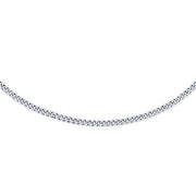 Strong Sterling Silver Cuban Curb Chain Anklet Bracelet Made In Italy