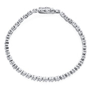 Modern Bridal Bar SET AAA CZ Solitaire Tennis Bracelet Silver 7,7.5"