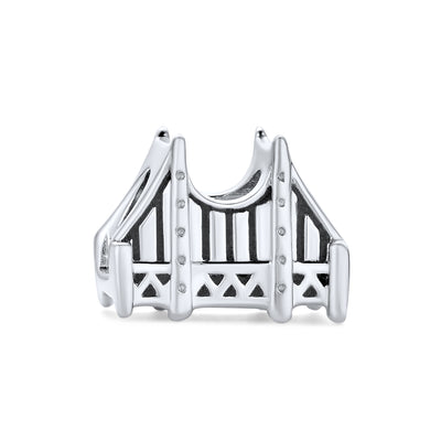 Golden Gate Bridge San Francisco Charm Bead Sterling Silver for European Bracelet