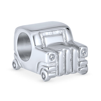 SUV Jeep Driver Charm Bead Sterling Silver for European Bracelets