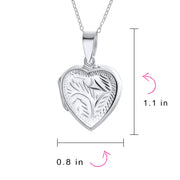 Vintage Style Heart Shaped Locket Necklace for Teens - Holds Photos Silver Pendant