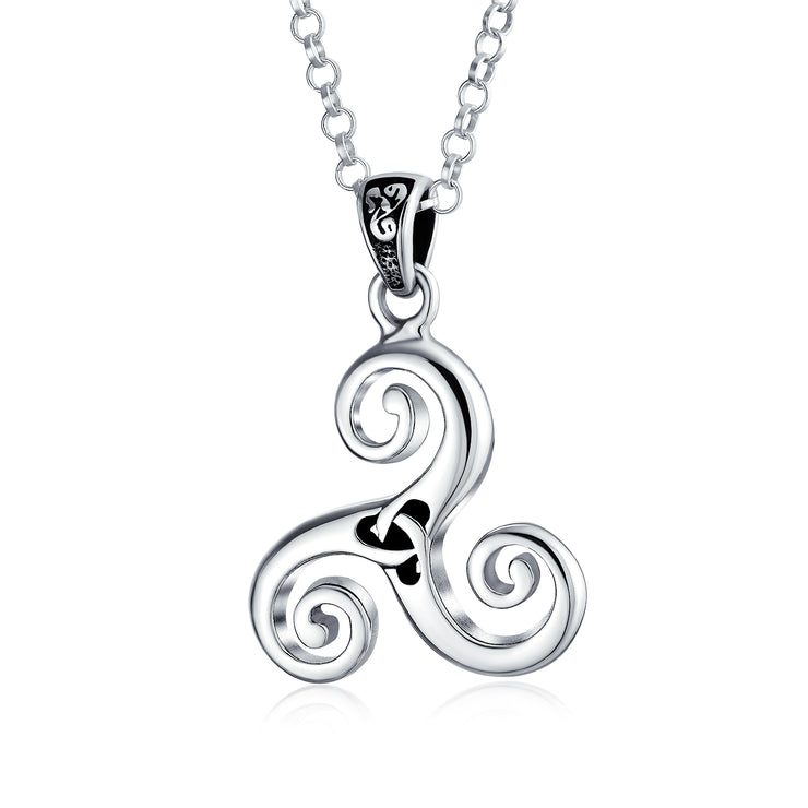 Celtic Triskele Triquetra Trinity Knot Pendant .925 Sterling Silver