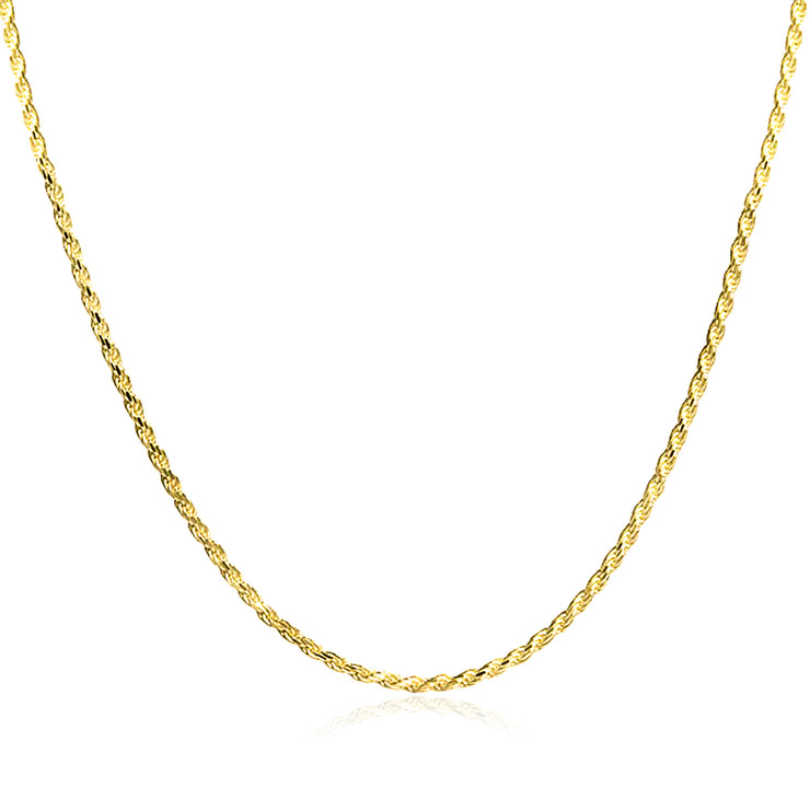 Rope Link Chain040 Gauge Necklace Gold Plated Sterling Silver 16 20