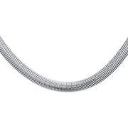 Wide Herringbone Flat Snake Flexible Chain Necklace Stainless Steel