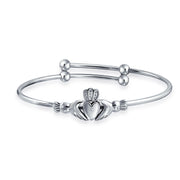 Claddagh Heart Friendship Bracelet Small Wrists 6.5in Sterling Silver