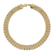 Classic Panther Link Collar Necklace Yellow Plated Brass 18-Inch Statement Piece