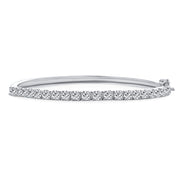 Bridal Princess Cut 1/2 Eternity Tennis Bangle Bracelet AAA CZ Silver