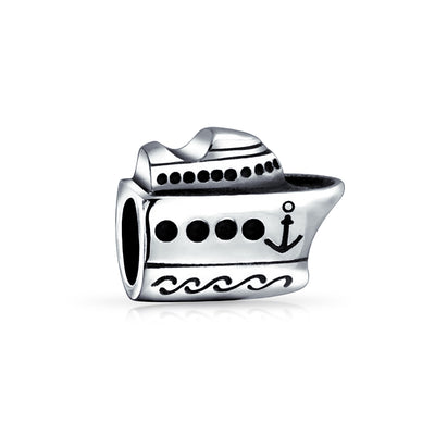 Ocean Liner Yacht Charm Bead Sterling Silver for European Bracelet