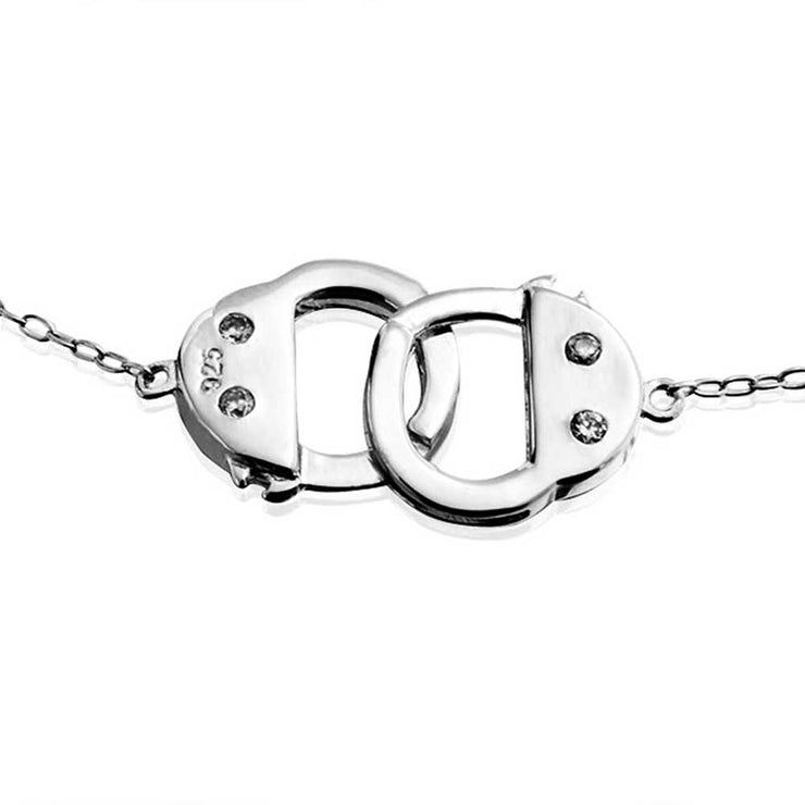Handcuff Interlocking Hotwire Anklet Charm Anklet Link Sterling Silver