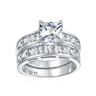 Traditional 2CT Princess Cut Cocktail Statement Ring in Sterling Silver