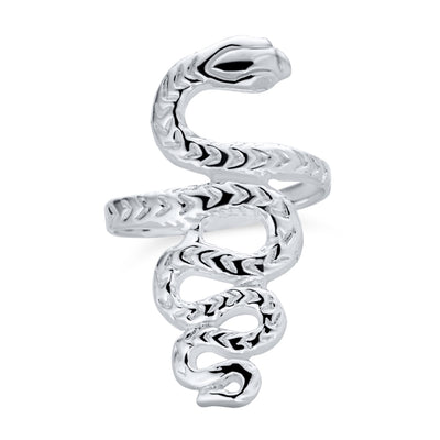 Reptile Egyptian Twisted Coil Scale Snake Serpent Ring Band .925 Silver