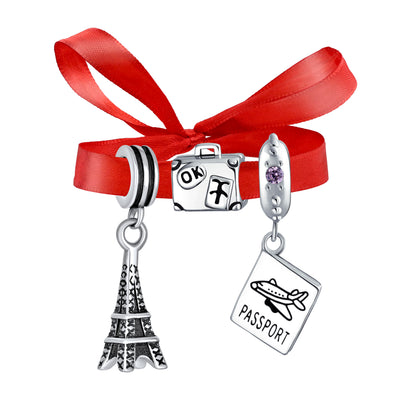 Paris Eiffel Tower Dangle Charm Bead Sterling Silver for European Bracelet