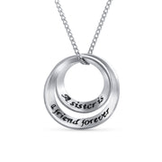 Inspirational Mantra Infinity Circle Pendant Necklace Sterling Silver for Teens