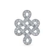 Celtic Love Knot Work Cubic Zirconia Pave CZ Wedding Brooch Pin