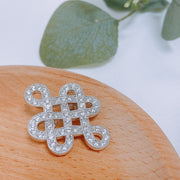 Celtic Love Knot Work Cubic Zirconia Pave CZ Wedding Brooch Pin