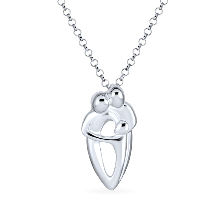 Father Mother Loving Child Son Daughter Pendant .925Sterling Silver