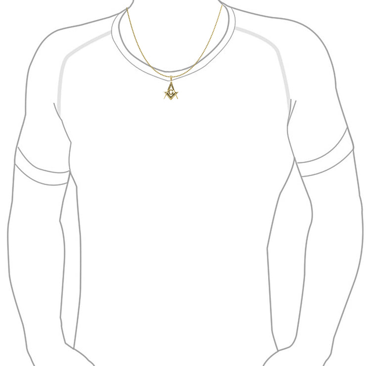 Set of 2 Freemason Masonic Symbol Pendant Necklace Silver Gold Plated Oxidized