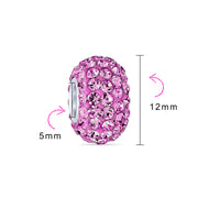 Set of 3 Fashion Multicolor CZ Clutch Purse 2 Solid Pink Spacer Charm Bead