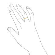 Thin Stackable Mid Finger Real 14K Yellow Gold Wedding Band Ring 1MM