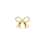 Tiny Birthday Ribbon14K Gold Bow Stud Cartilage Ear Lobe Earring
