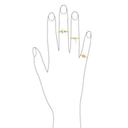 Midi Knuckle 1MM Band Nautical Anchor Ring Gold Plated Sterling Silver