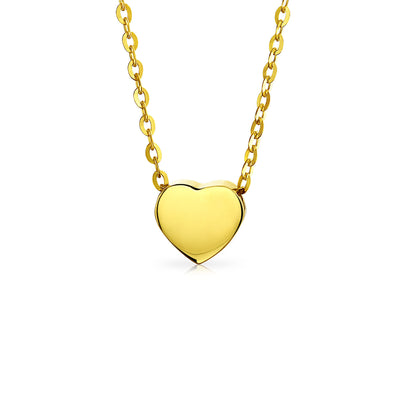 Delicate 14K Yellow Gold Heart Shape Pendant Necklace - Petite and Romantic Design