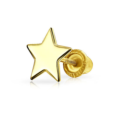 Minimalist 14K Gold Ear Cuff Cartilage Star Stud Earring for Helix and Daith