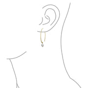 Freshwater Pearl Threader Earrings Gold Plated Sterling Fish Hook Wire
