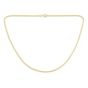 Rope Chain 30 Gauge Necklace Gold Plated .925 Sterling Silver