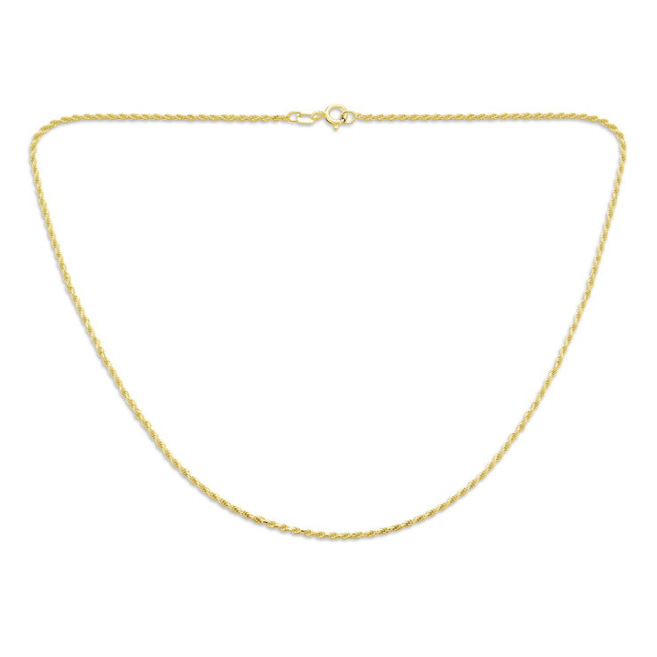 Rope Chain 30 Gauge Necklace Gold Plated .925 Sterling Silver